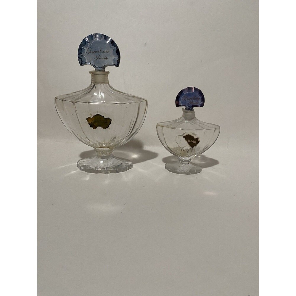 Vintage Lot Of 2 Guerlain Paris Baccarat Perfume Bottles for Shalimar 4”/6” Tall